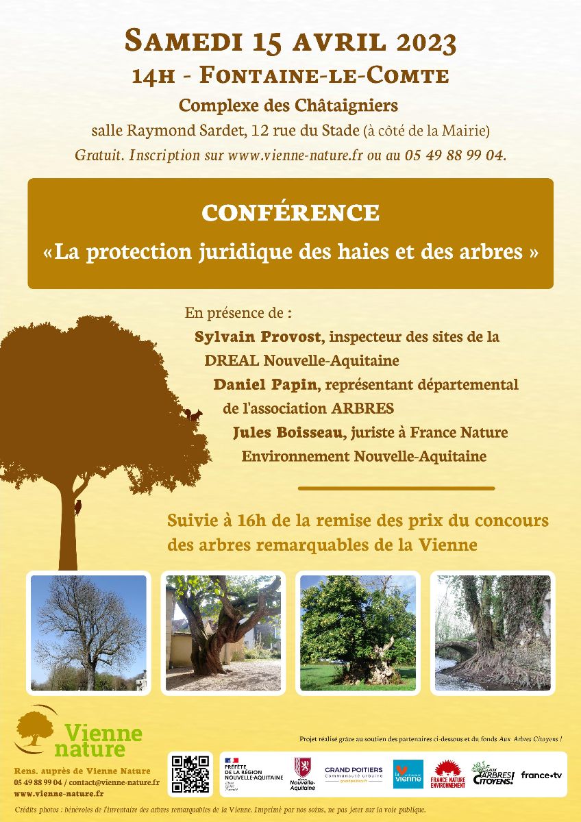 Conférence « La protection juridique des haies et des arbres »